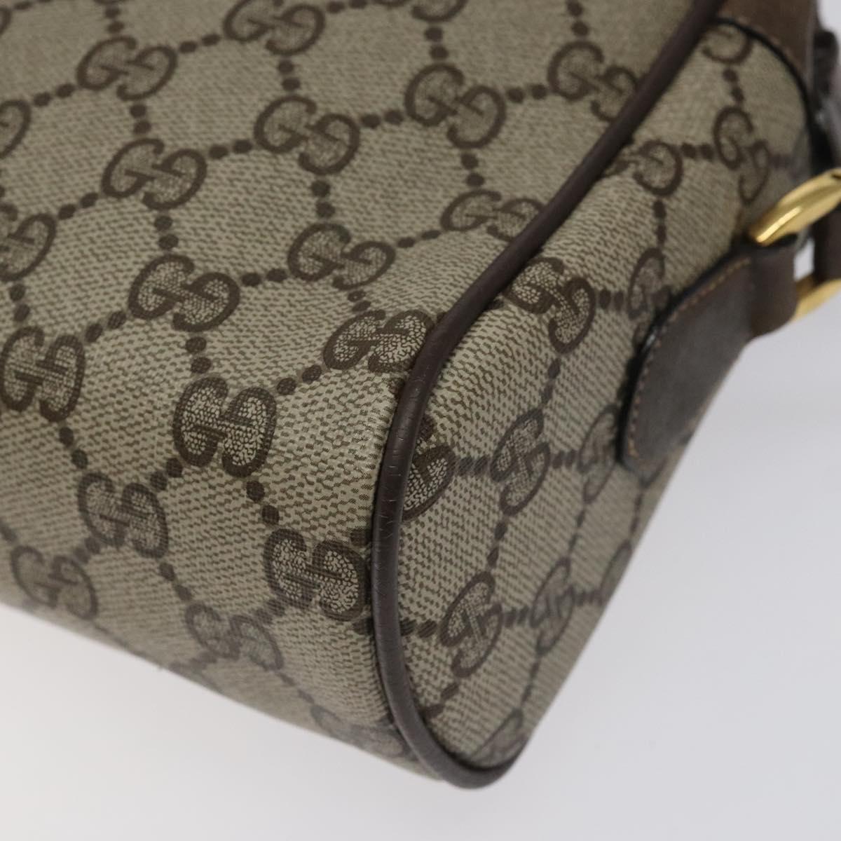GUCCI GG Supreme Web Sherry Line Bag PVC Leather Beige Gold 14 02 005 Auth sw526