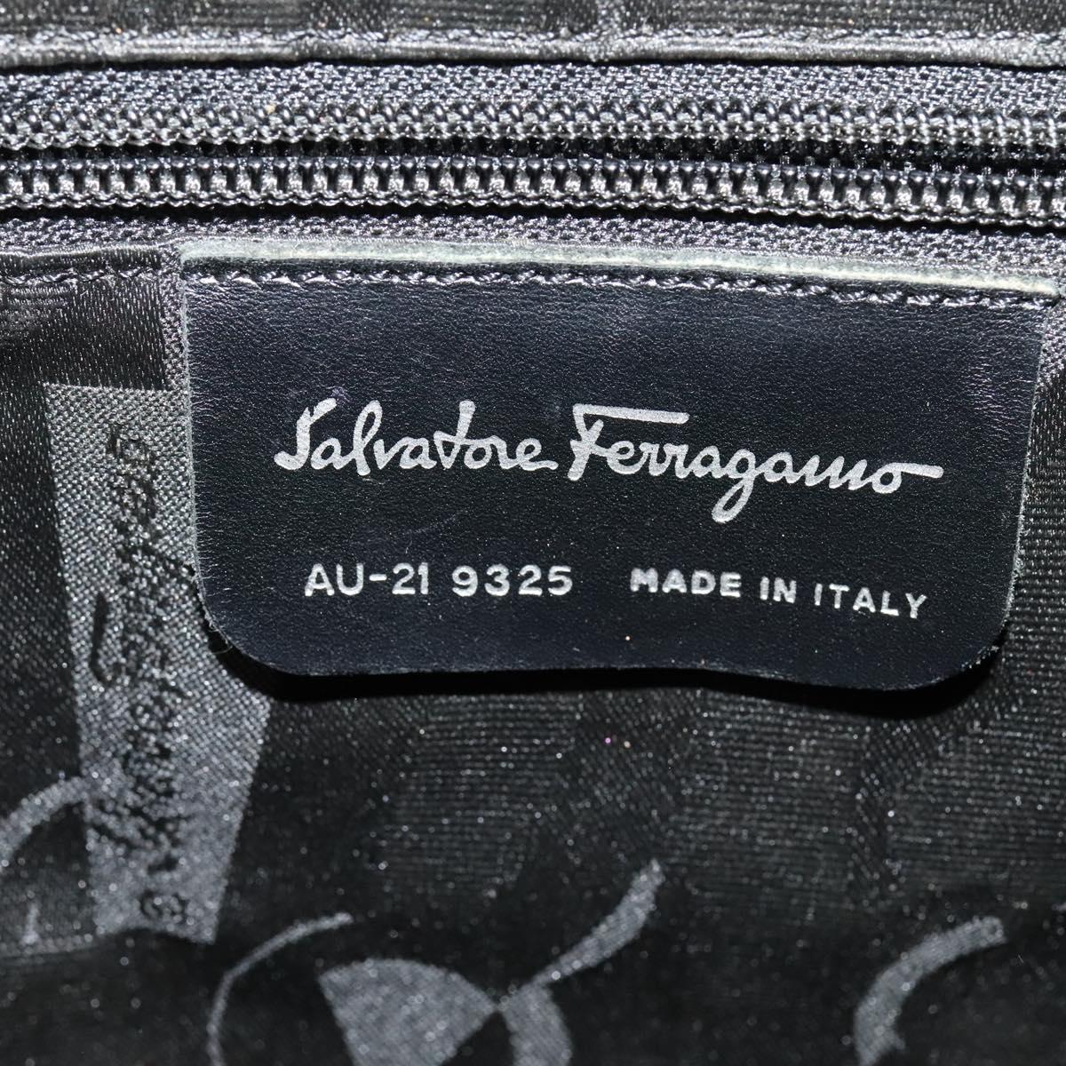 Salvatore Ferragamo Vala Chain Backpack Canvas Black Auth sw532