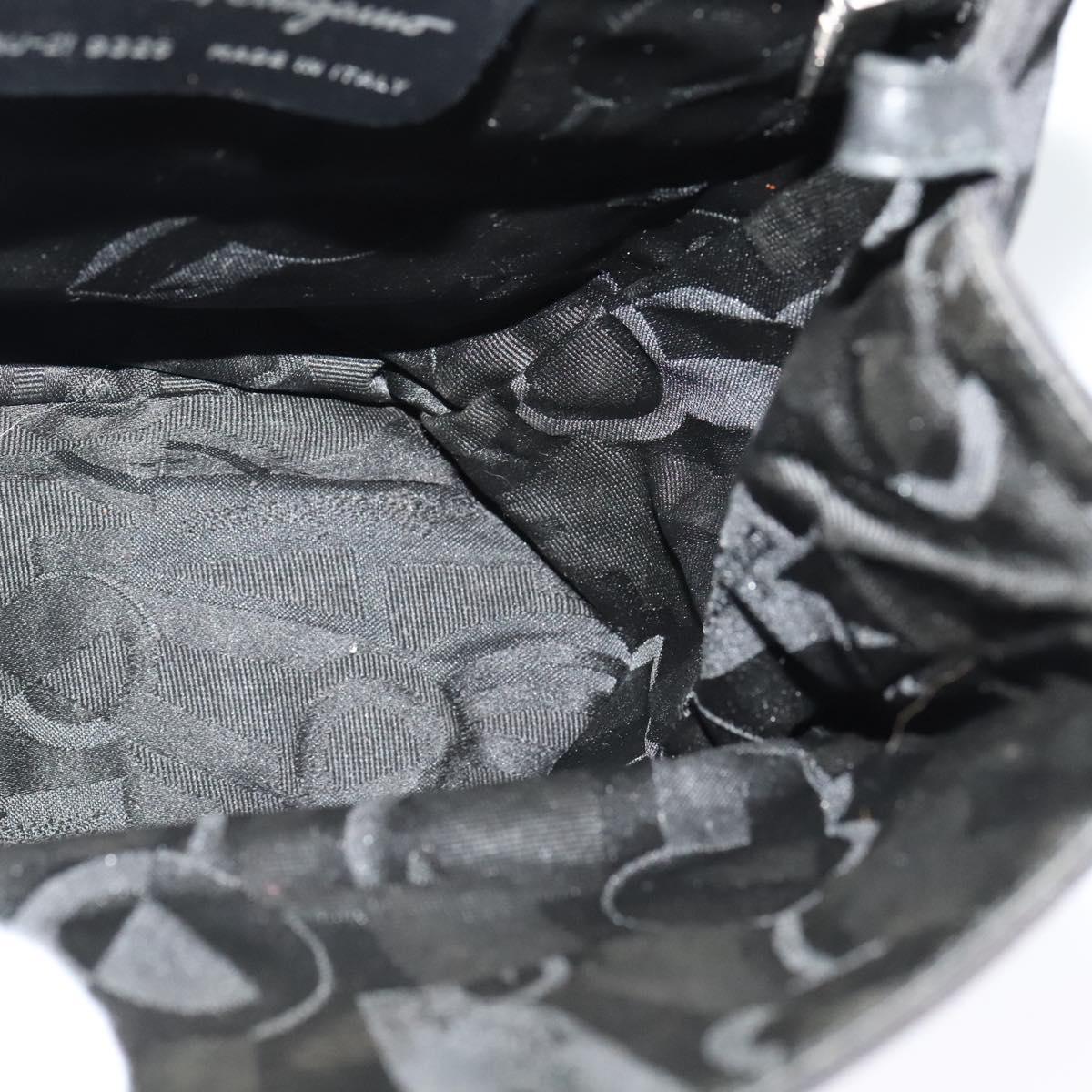 Salvatore Ferragamo Vala Chain Backpack Canvas Black Auth sw532