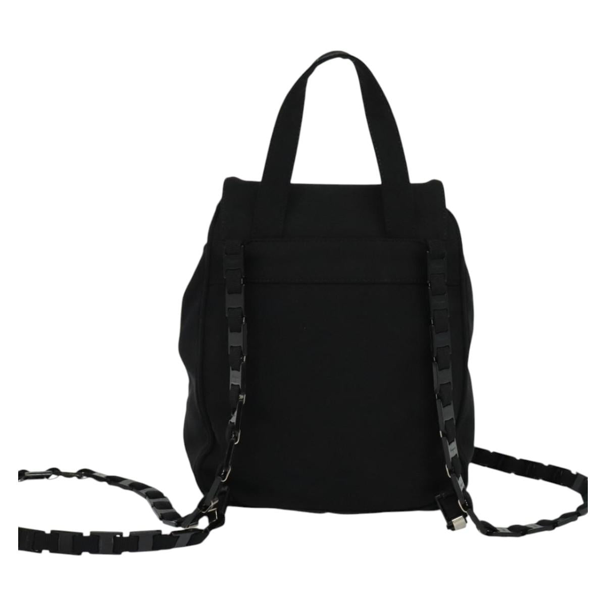 Salvatore Ferragamo Vala Chain Backpack Canvas Black Auth sw532