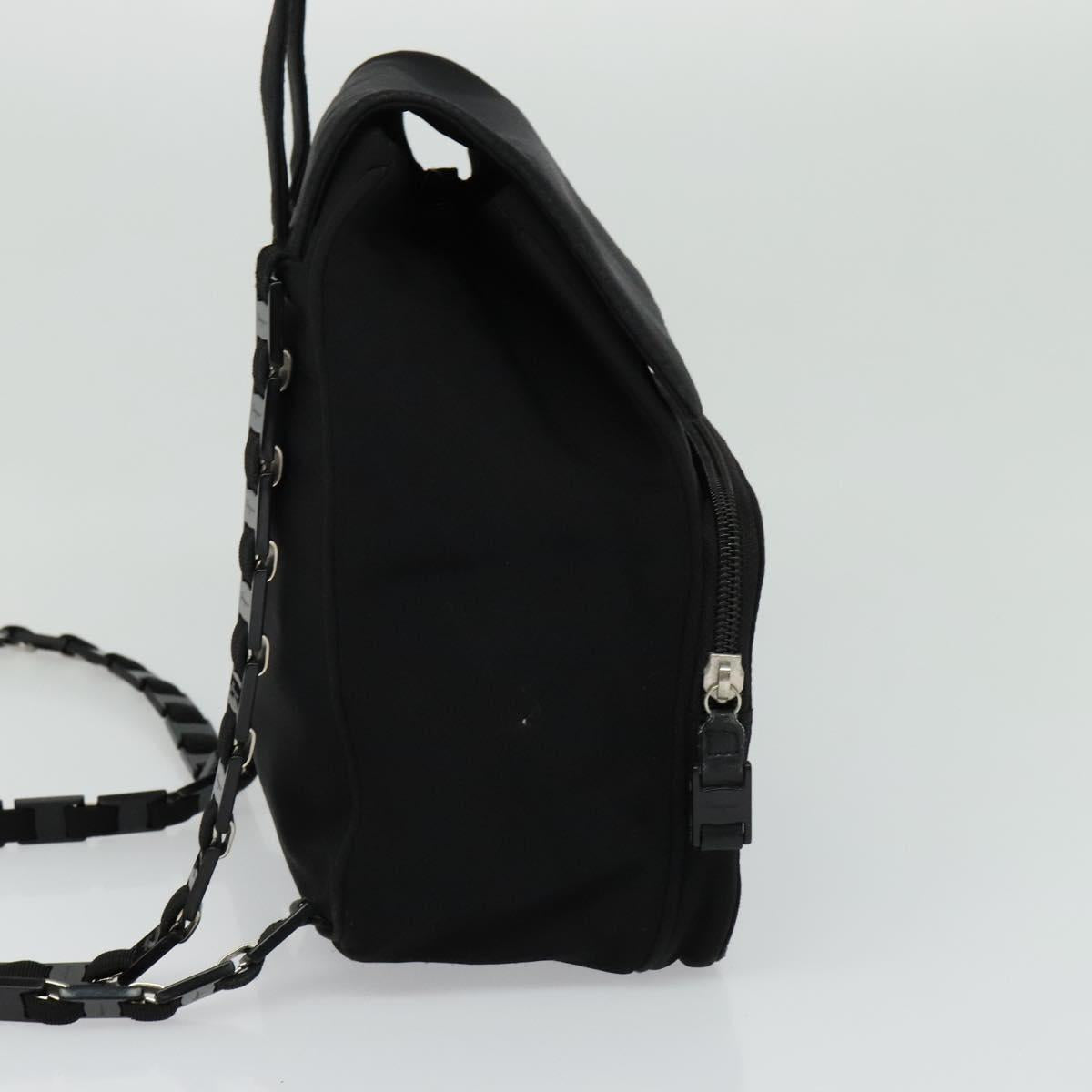 Salvatore Ferragamo Vala Chain Backpack Canvas Black Auth sw532