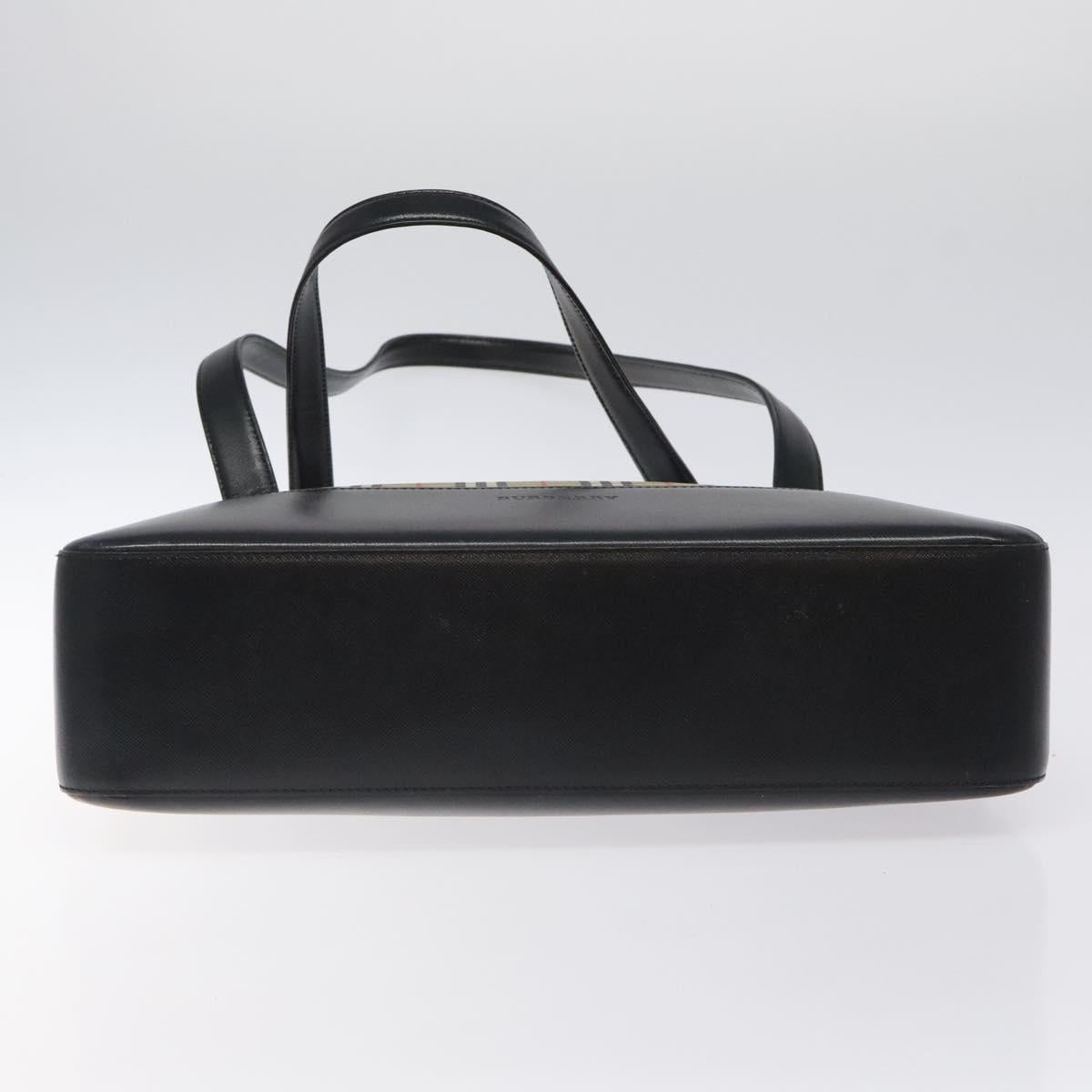 BURBERRY Nova Check Shoulder Bag Canvas Beige Gold Auth sw534