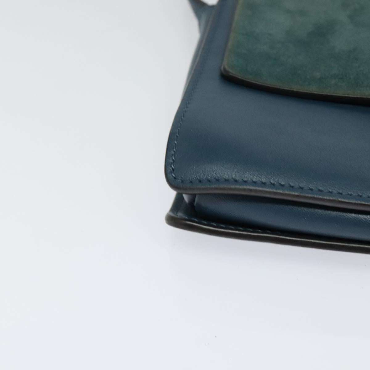 Chloe Fay Shoulder Bag Suede Leather Turquoise Blue Auth sw535