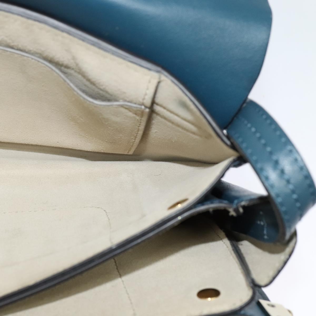 Chloe Fay Shoulder Bag Suede Leather Turquoise Blue Auth sw535