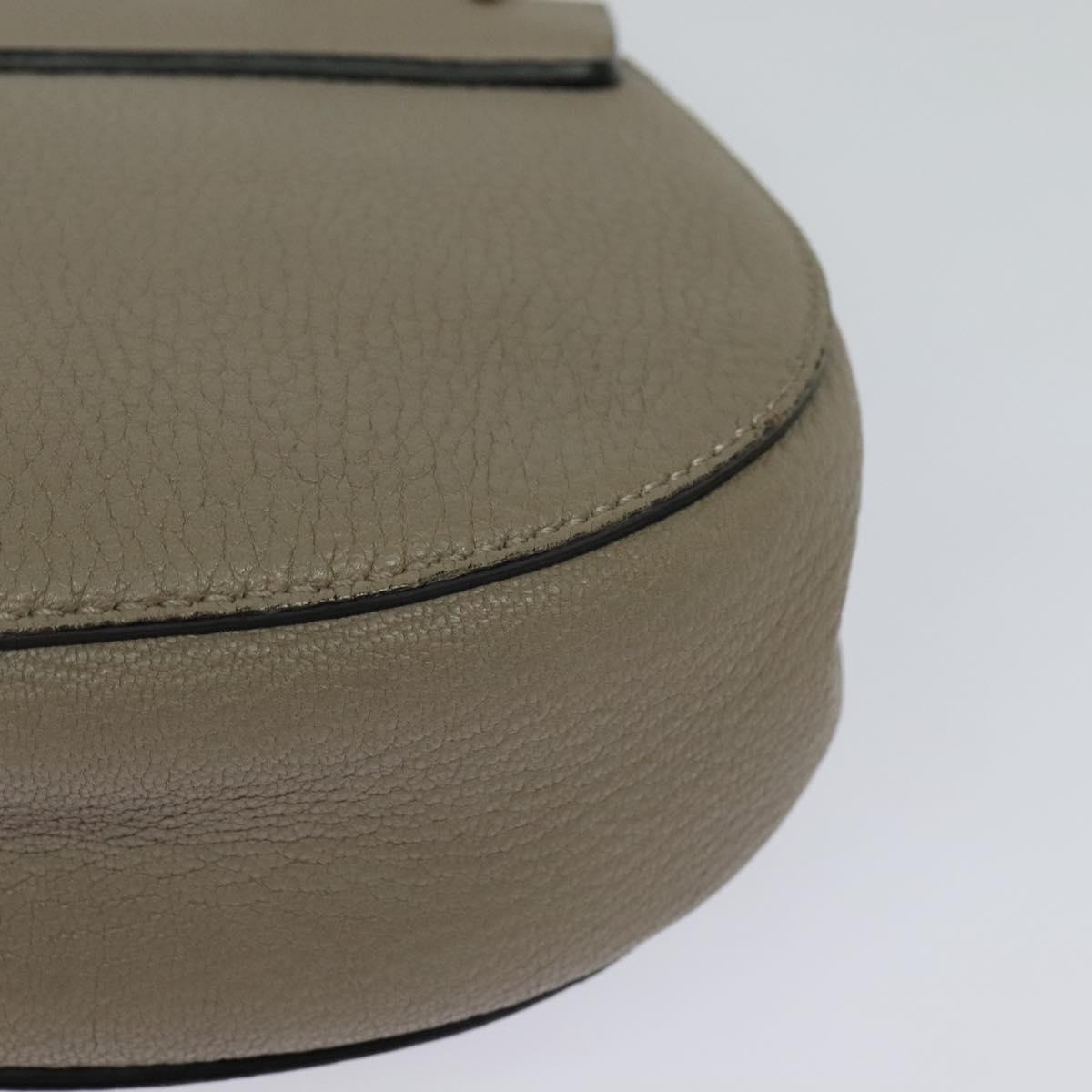 Chloe Chain Drew Shoulder Bag Leather Gray Gold Auth sw540