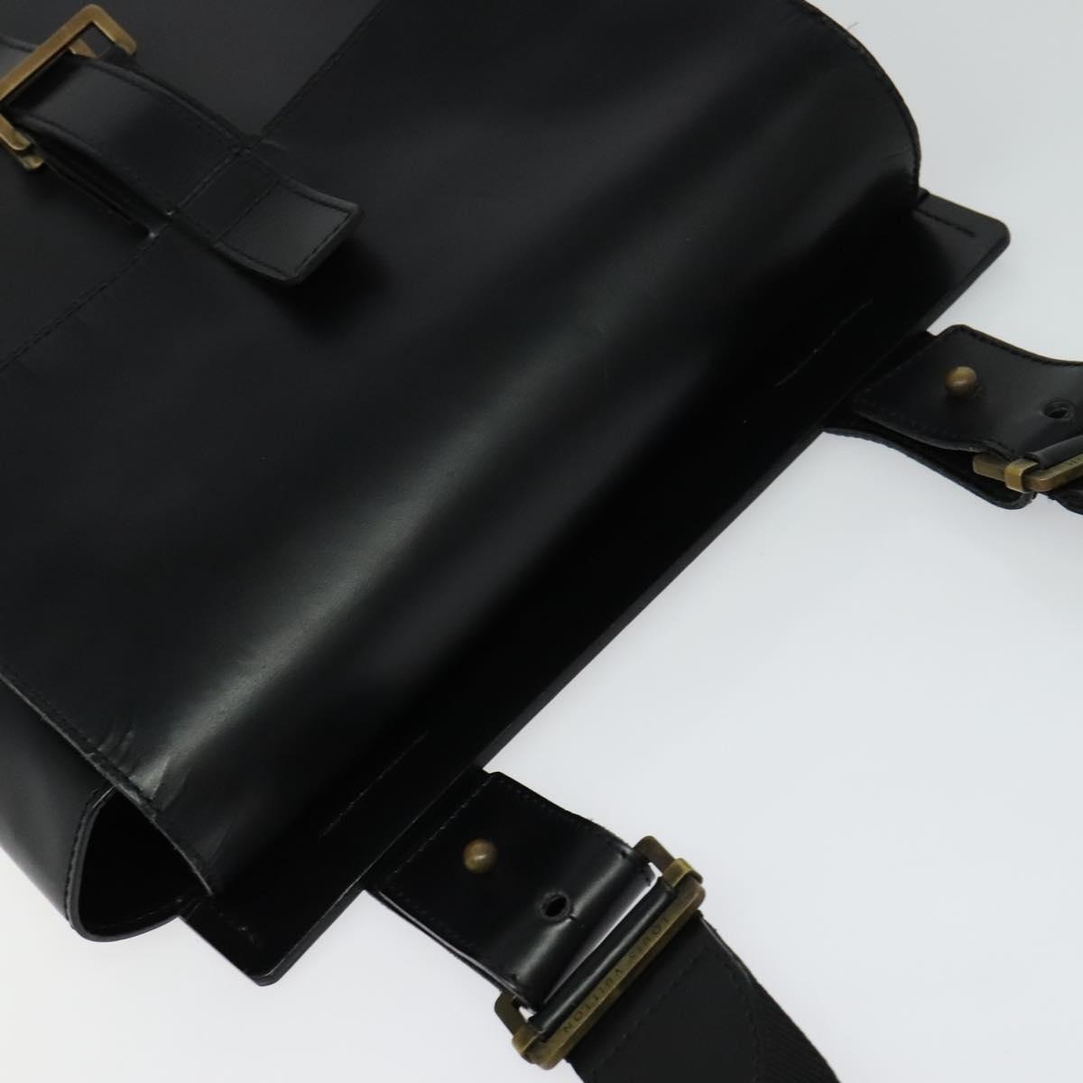 LOUIS VUITTON Liege Fantassan Shoulder Bag Leather Black M92223 LV Auth sw544