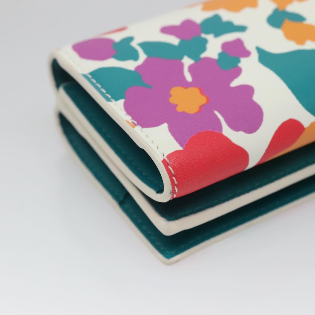 SAINT LAURENT Wallet Leather Gold White Auth sw546