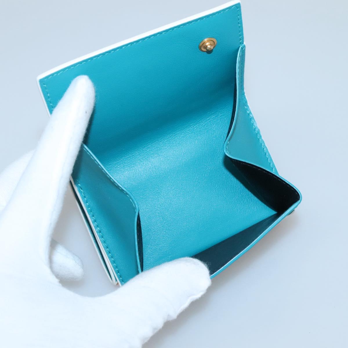 SAINT LAURENT Wallet Leather Gold White Auth sw546