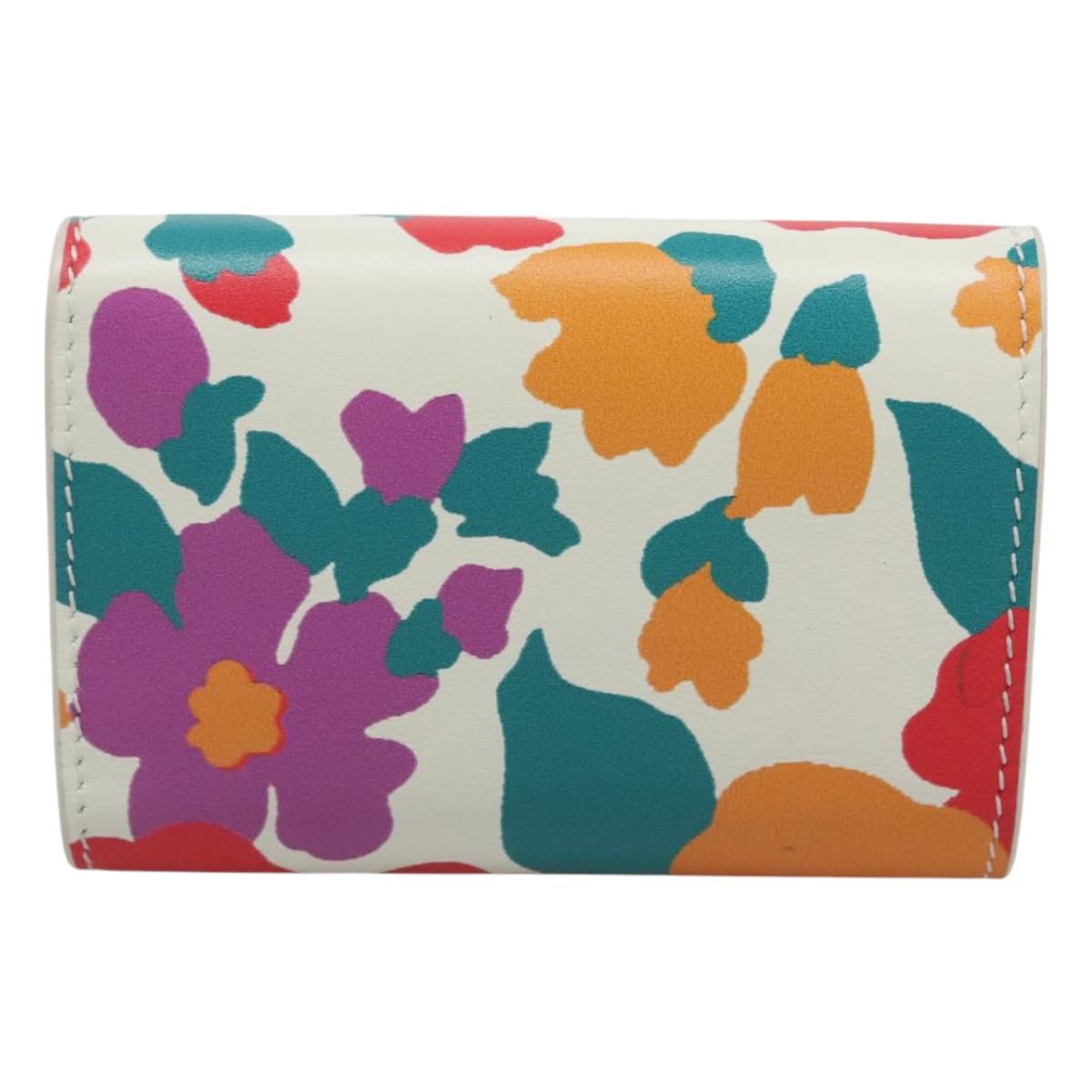 SAINT LAURENT Wallet Leather Gold White Auth sw546