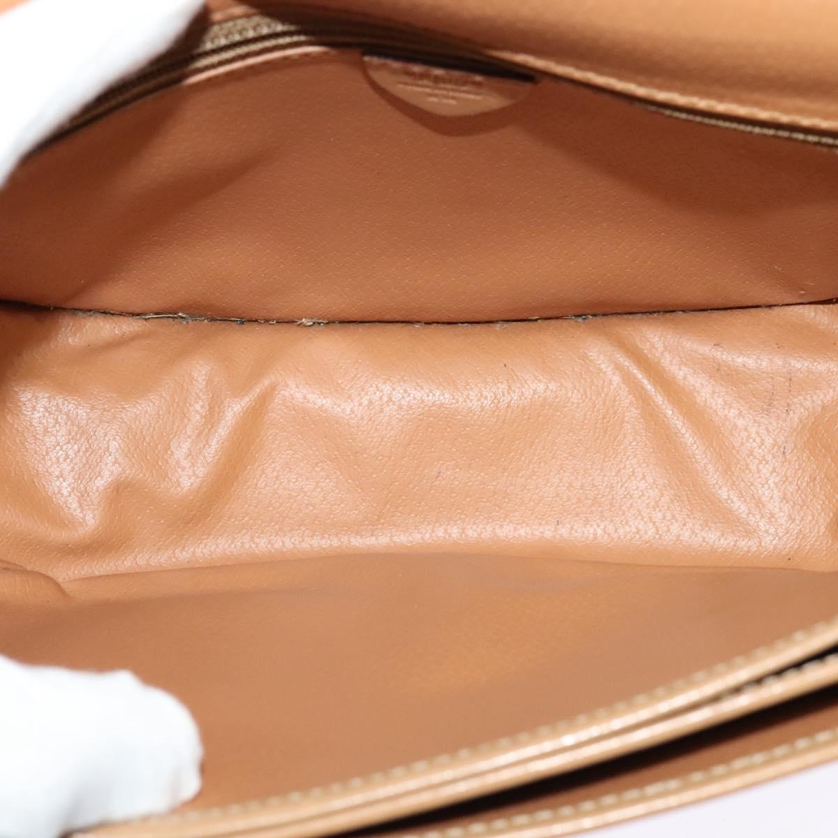 CELINE Macadam Canvas Shoulder Bag PVC Leather Brown Gold Auth sw561