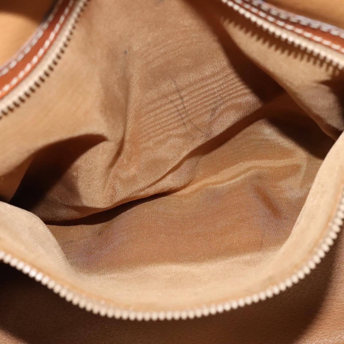 CELINE Macadam Canvas Hand Bag PVC Leather Brown Gold Auth sw562