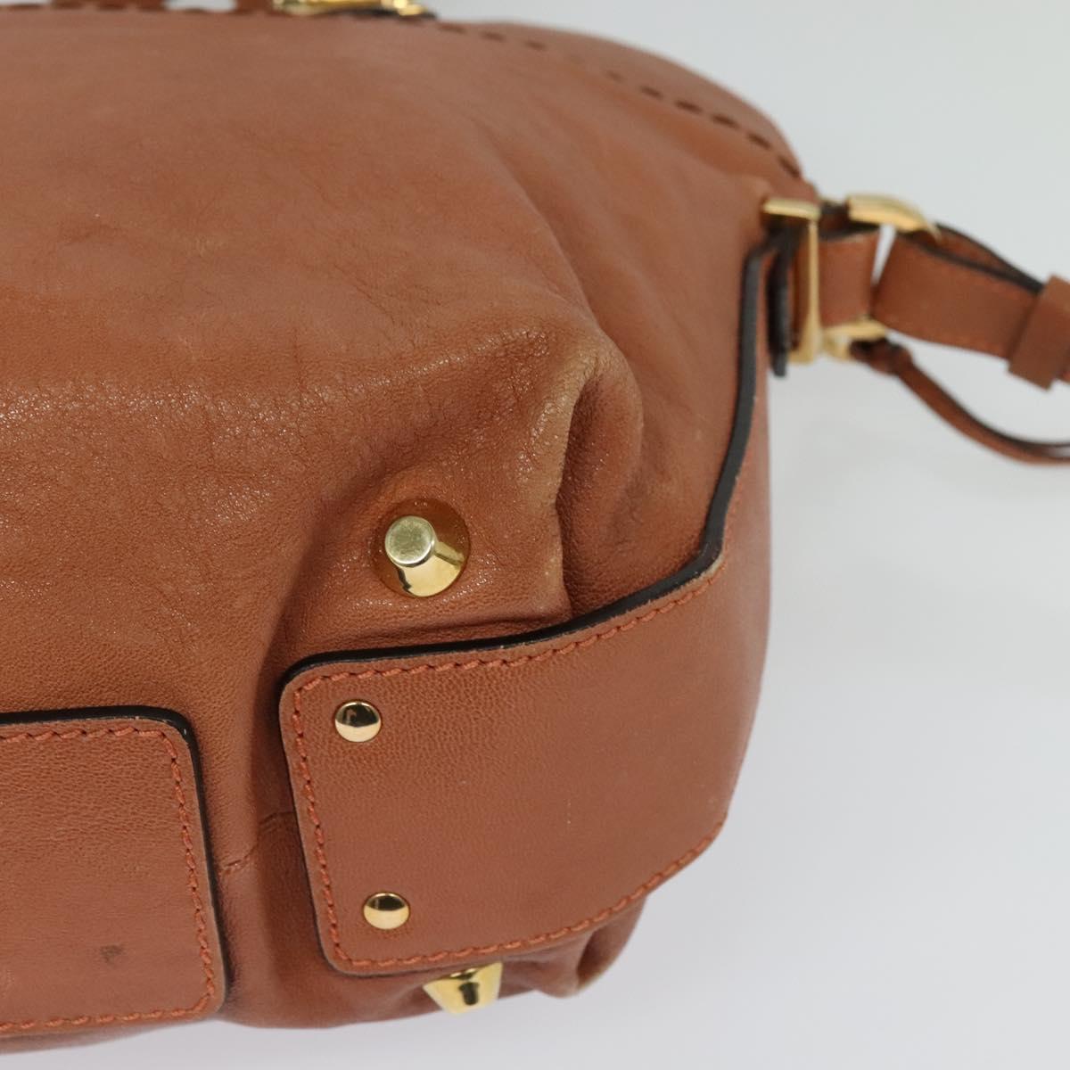 Chloe Angie Hand Bag Leather 2way Pink Gold Auth sw569