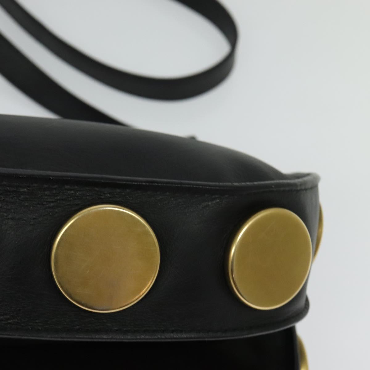 Chloe Curtis Shoulder Bag Suede Black Gold Auth sw587