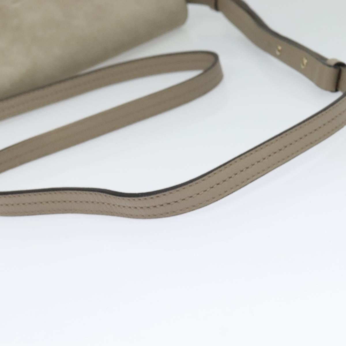 Chloe Fay Shoulder Bag Suede Leather Gray Gold Auth sw588