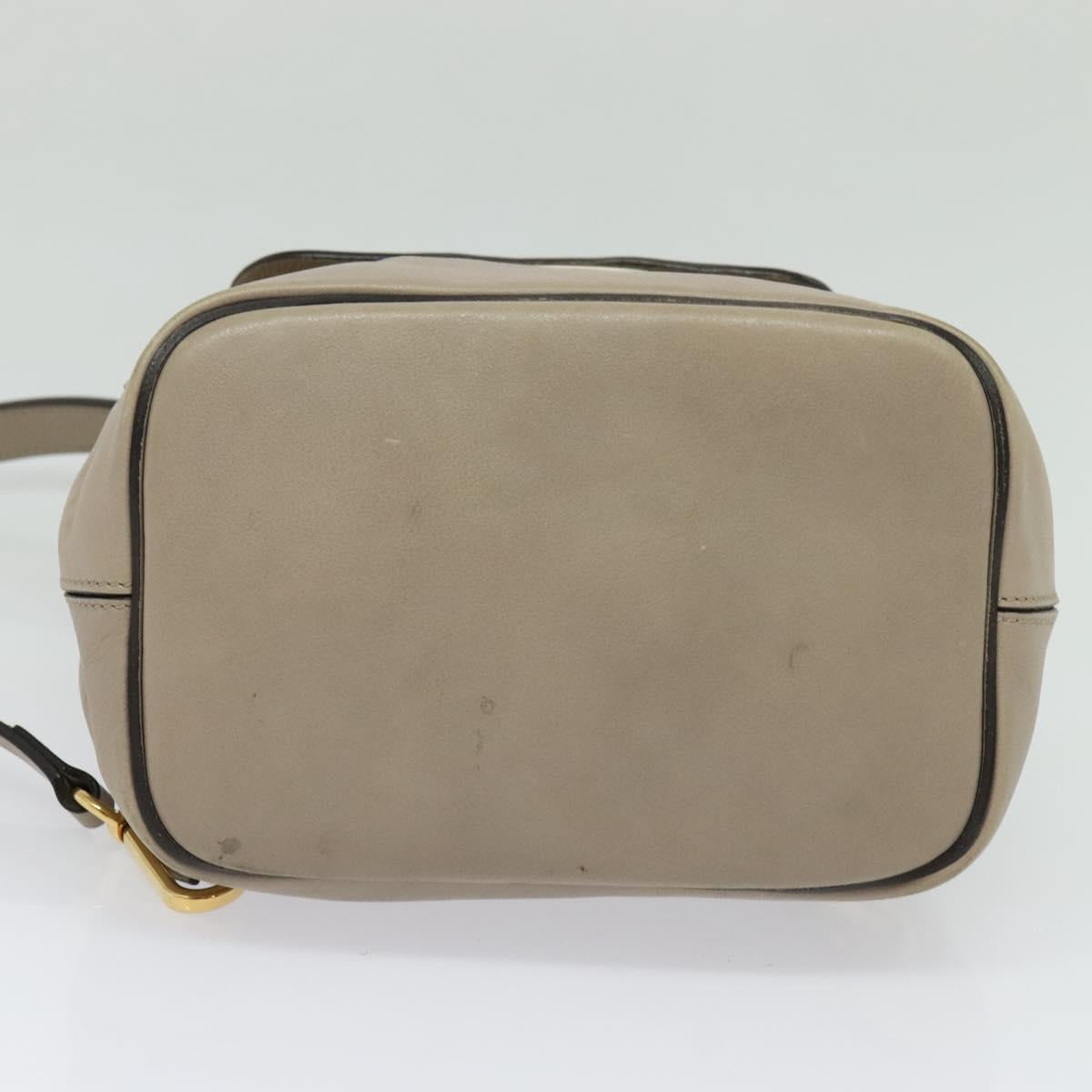 Chloe Fay Shoulder Bag Suede Leather Gray Gold Auth sw589