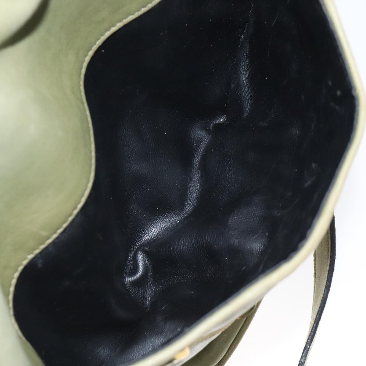 Salvatore Ferragamo Shoulder Bag Leather Green Gold Auth sw600
