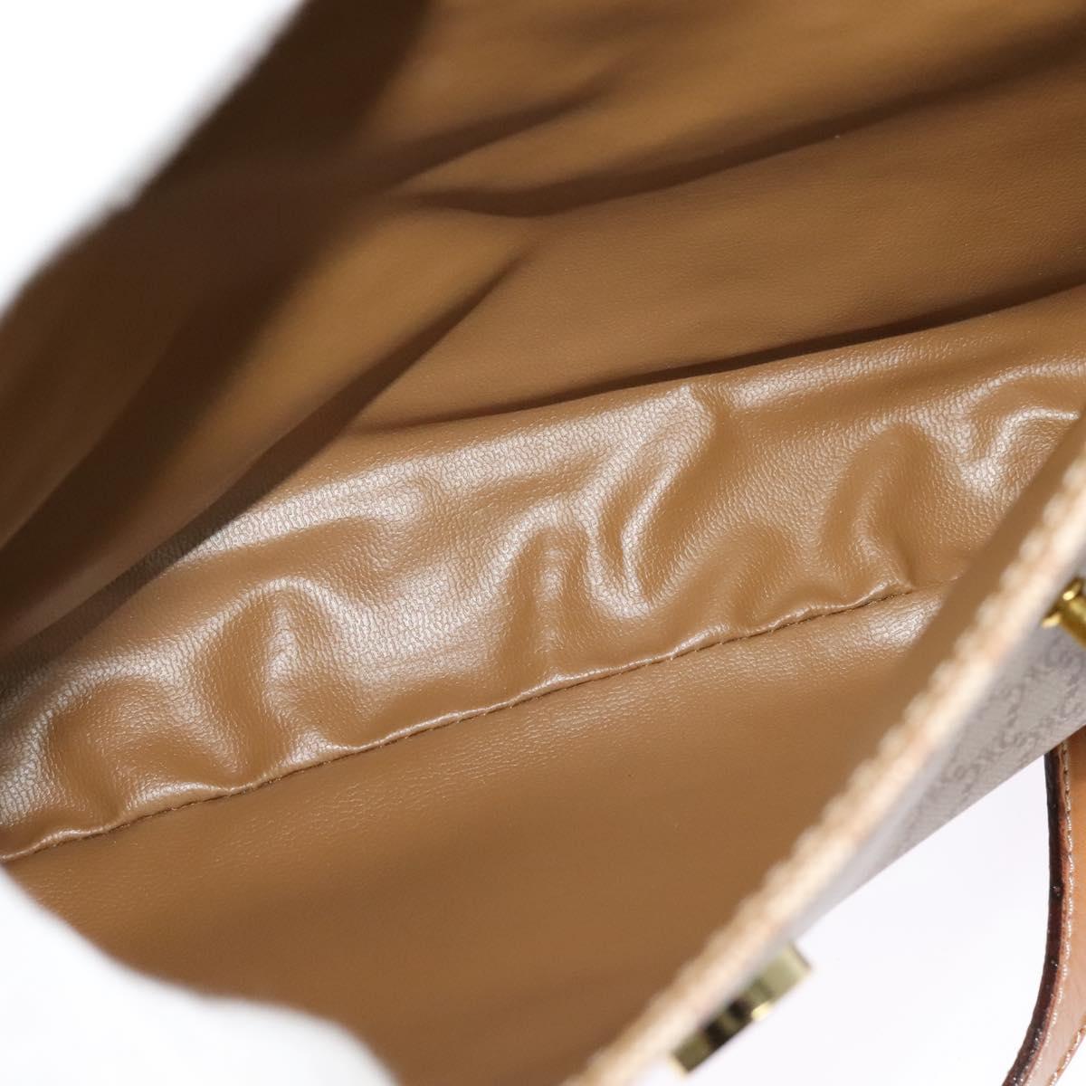 CELINE Macadam Canvas Hand Bag PVC Beige Gold Auth sw601