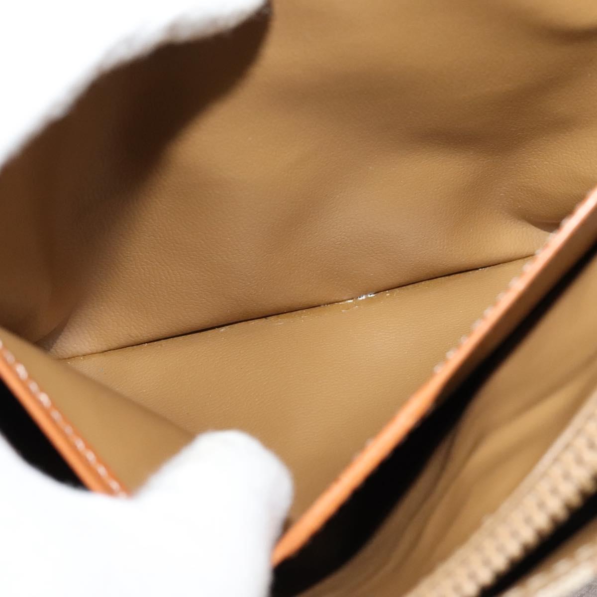 CELINE Macadam Canvas Hand Bag PVC Beige Gold Auth sw601