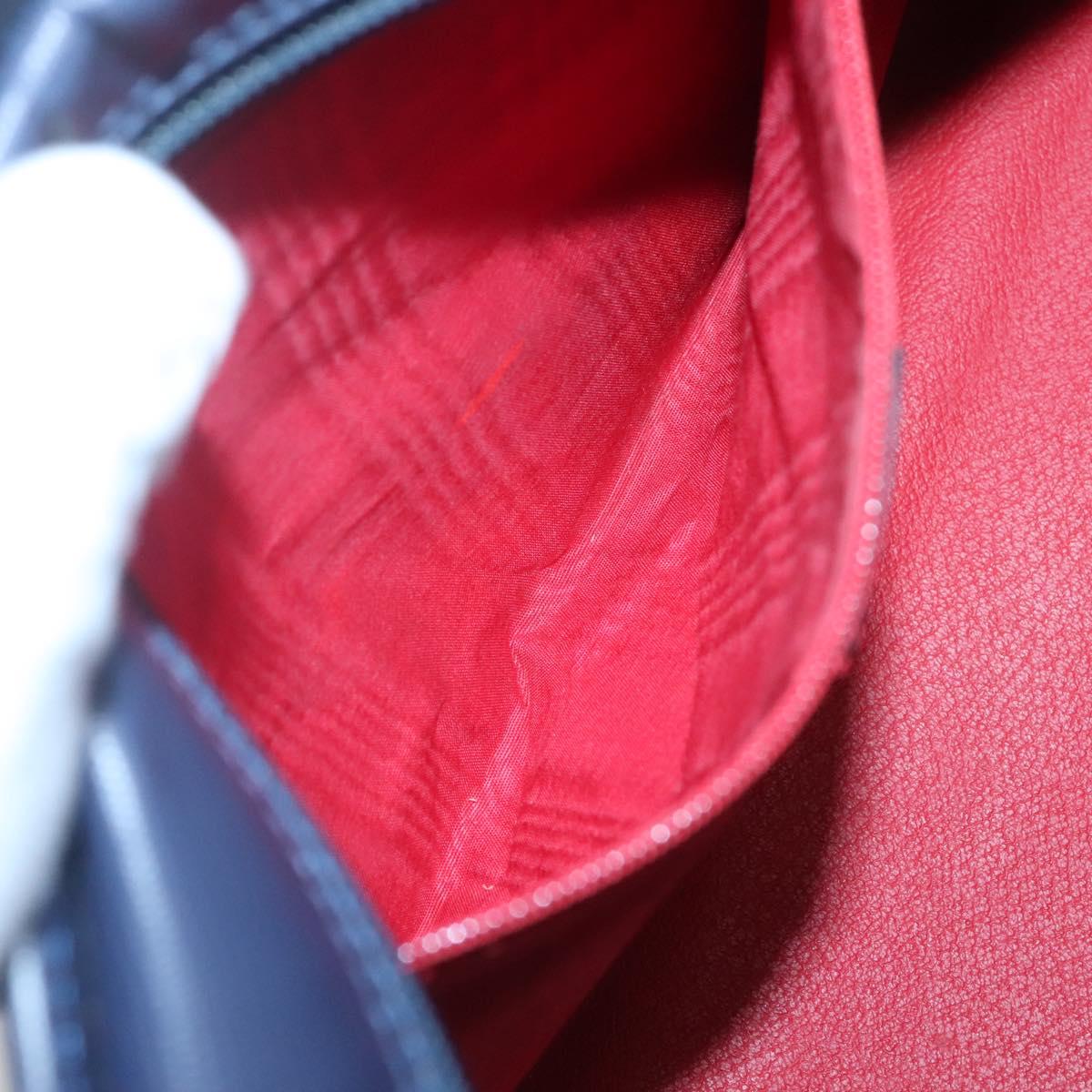 CELINE Hand Bag Leather Blue Gold Auth sw602