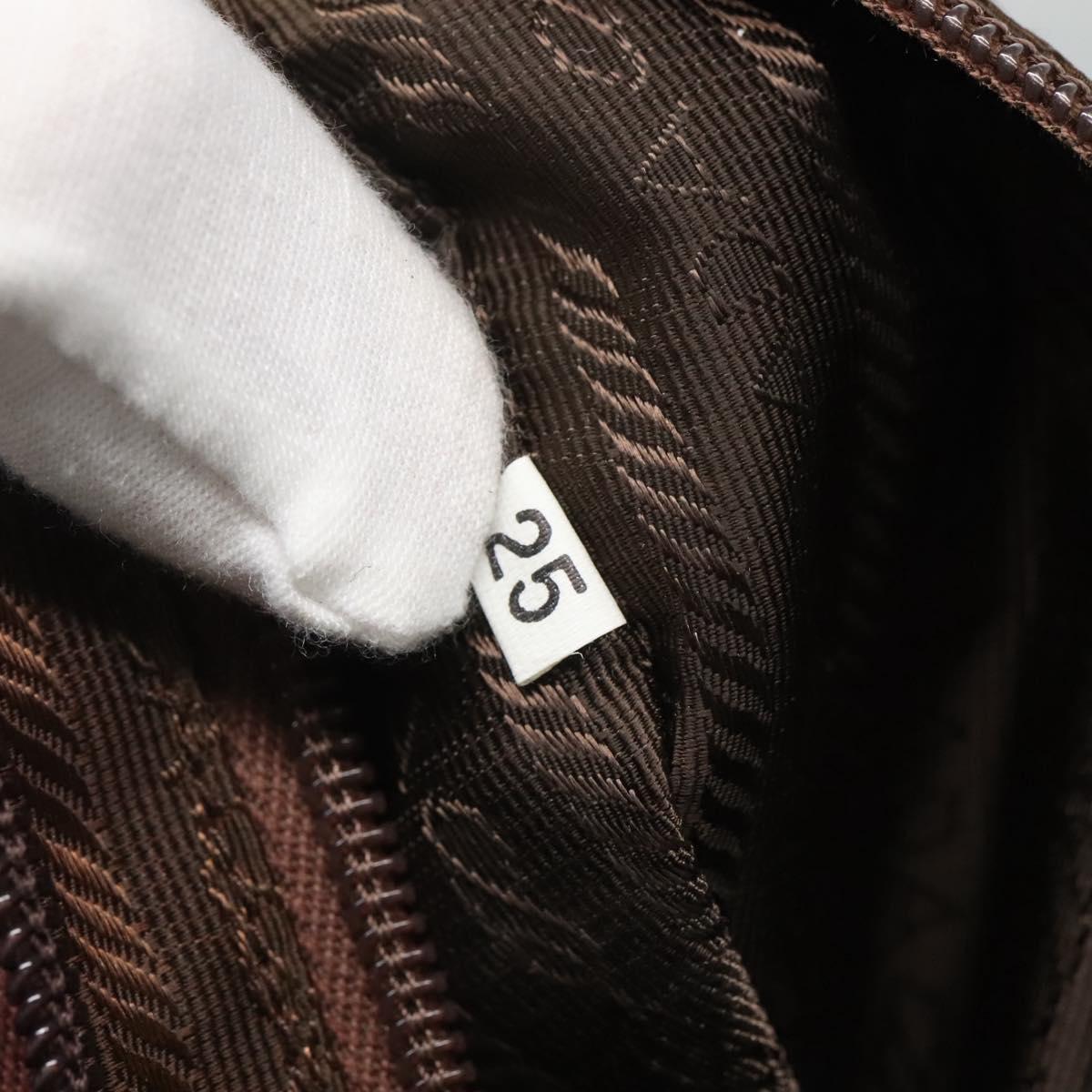 PRADA Shoulder Bag Nylon Khaki Silver Auth sw603