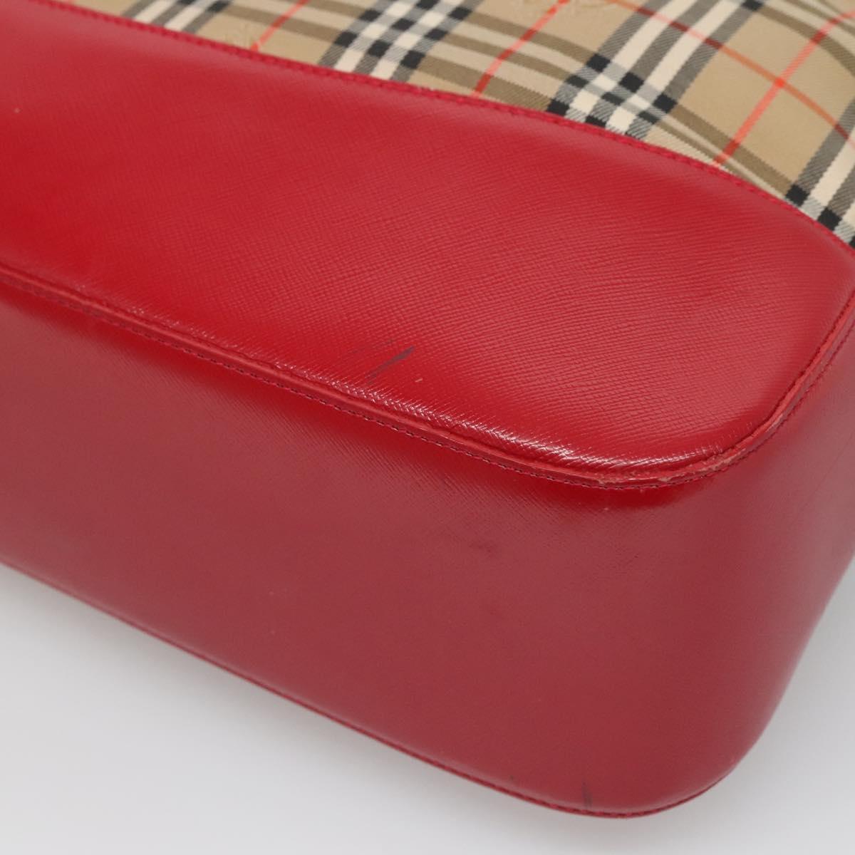 Burberrys Nova Check Shoulder Bag Canvas Beige Gold Auth sw618