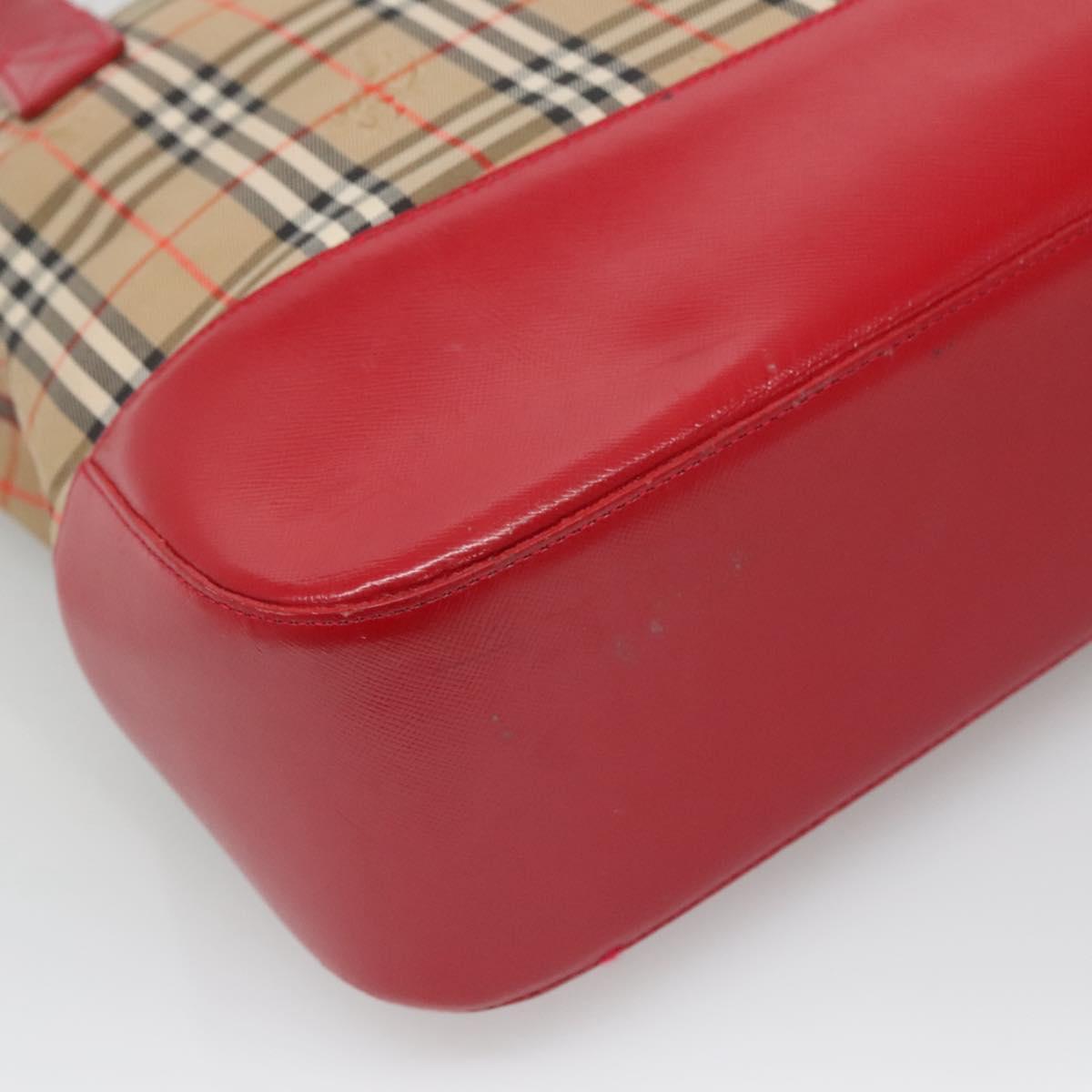 Burberrys Nova Check Shoulder Bag Canvas Beige Gold Auth sw618