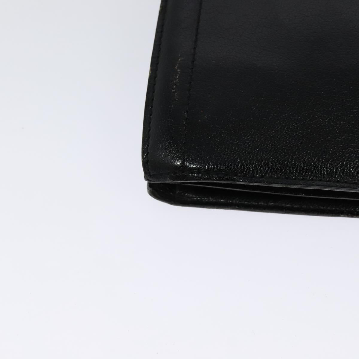 SAINT LAURENT Shoulder Bag Leather Black Silver Auth sw623