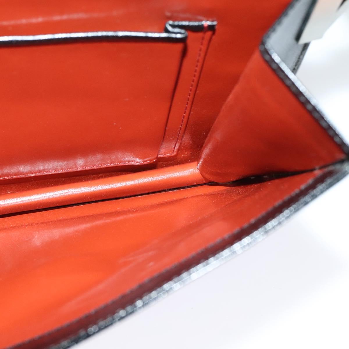 SAINT LAURENT Shoulder Bag Leather Black Silver Auth sw623