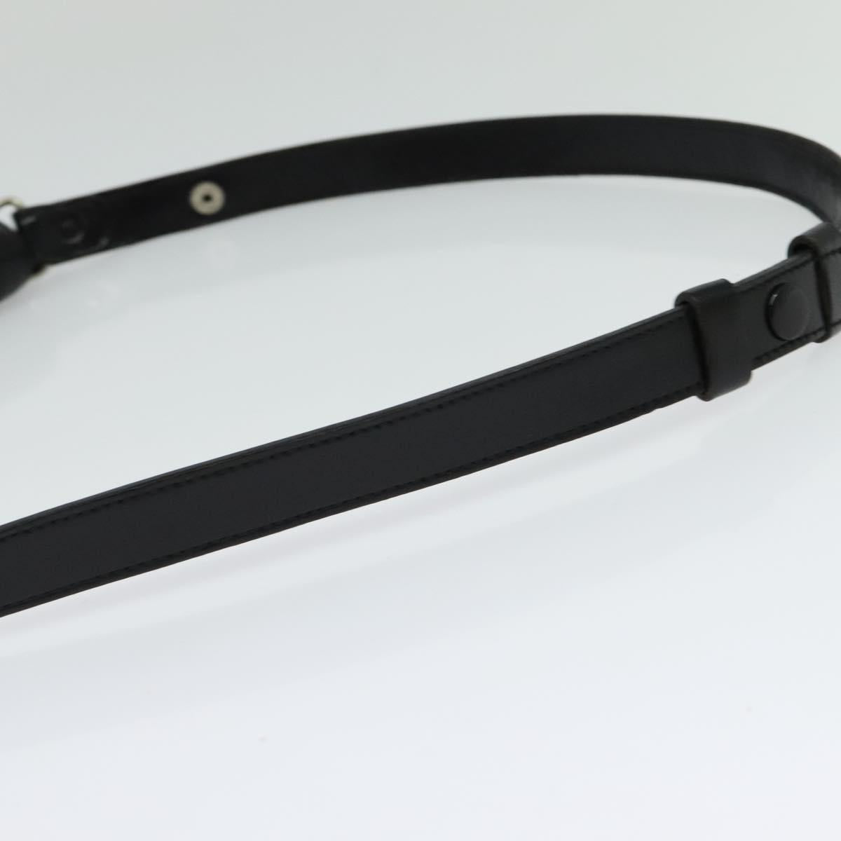 SAINT LAURENT Shoulder Bag Leather Black Silver Auth sw623