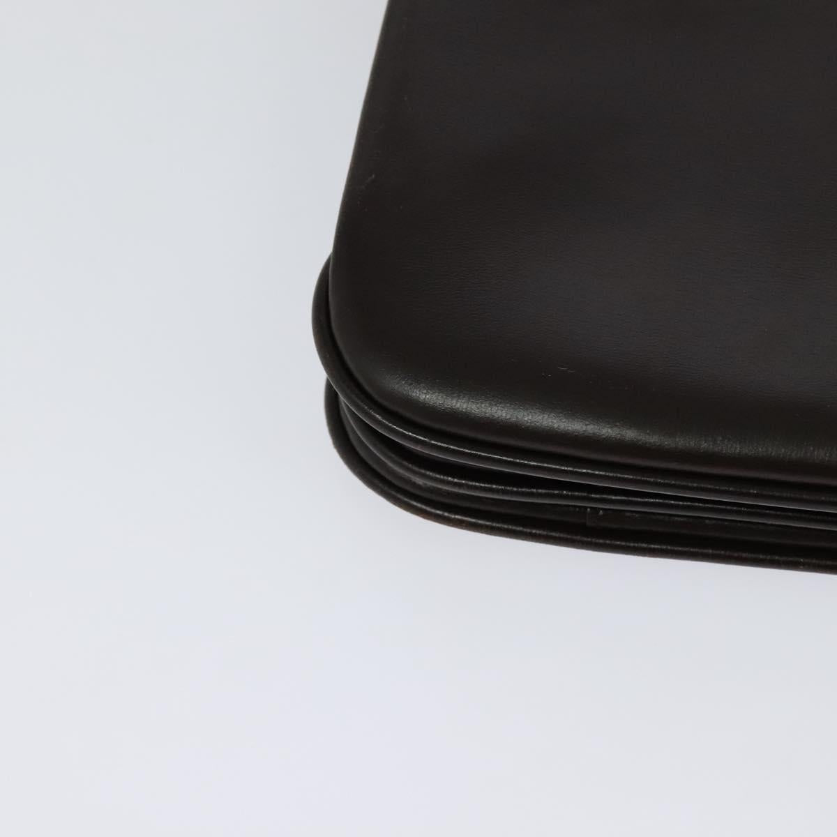 BALLY Shoulder Bag Leather Brown Gold Auth sw625