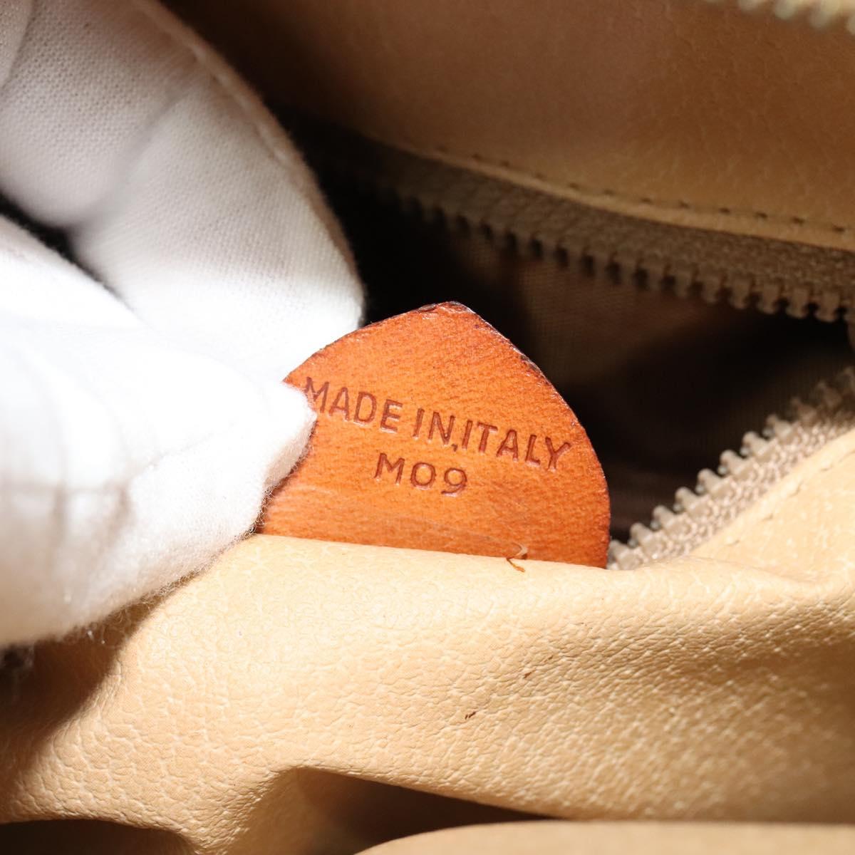 CELINE Macadam Canvas Shoulder Bag PVC Leather Brown Gold Auth sw634