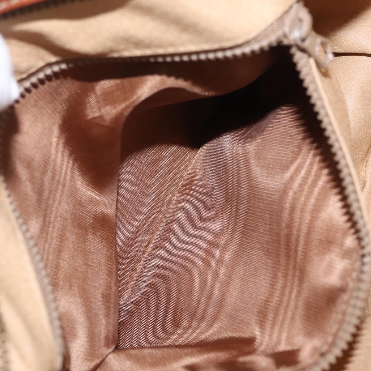 CELINE Macadam Canvas Shoulder Bag PVC Leather Brown Gold Auth sw634