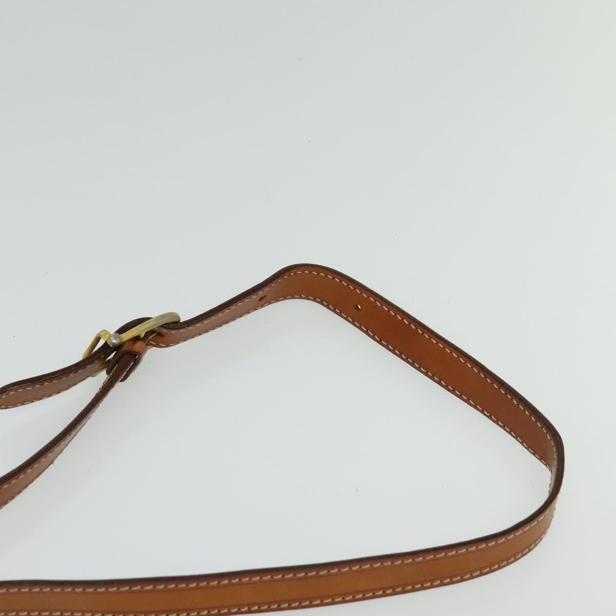 CELINE Macadam Canvas Shoulder Bag PVC Leather Brown Gold Auth sw634