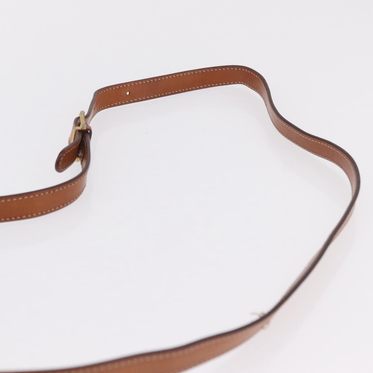 CELINE Macadam Canvas Shoulder Bag PVC Leather Brown Gold Auth sw634