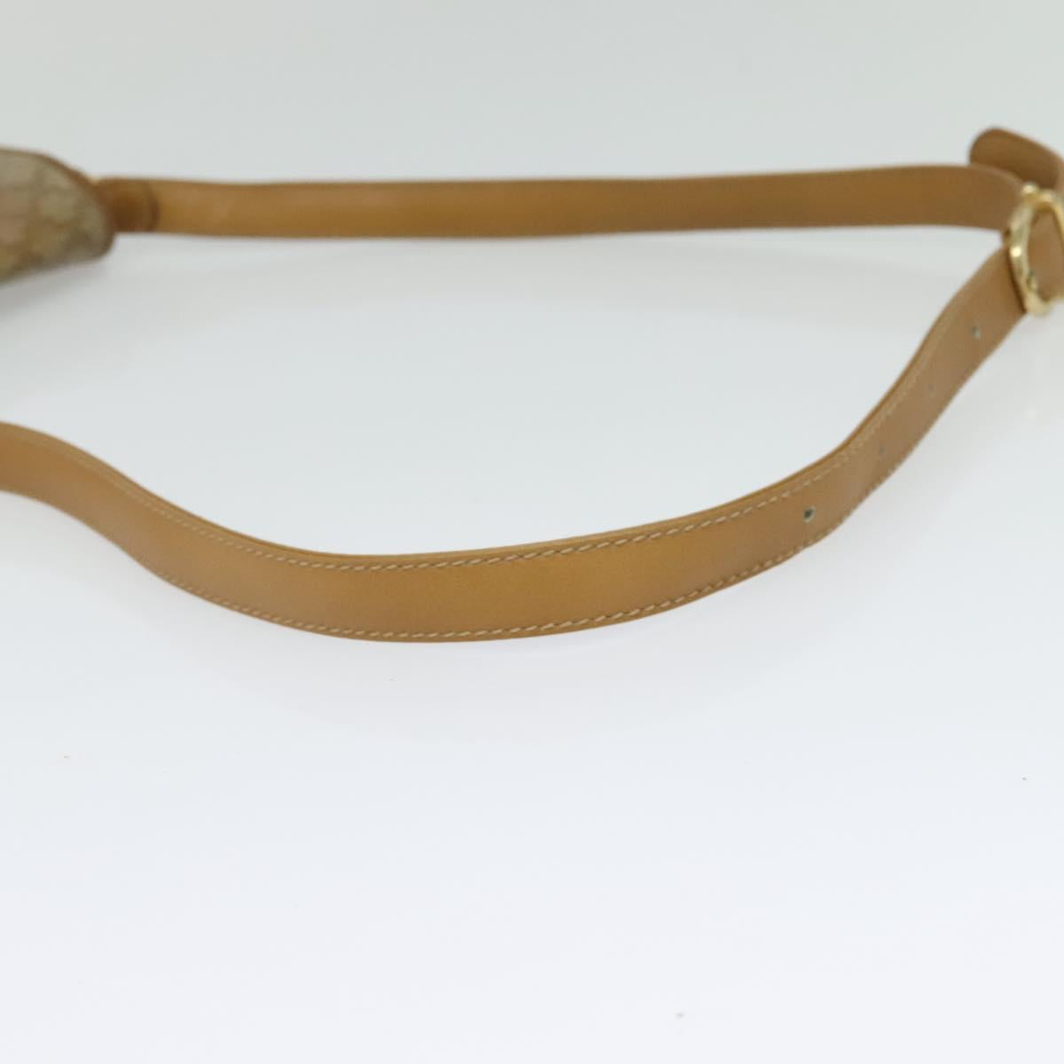 CELINE Macadam Canvas Shoulder Bag PVC Beige Gold Auth sw637