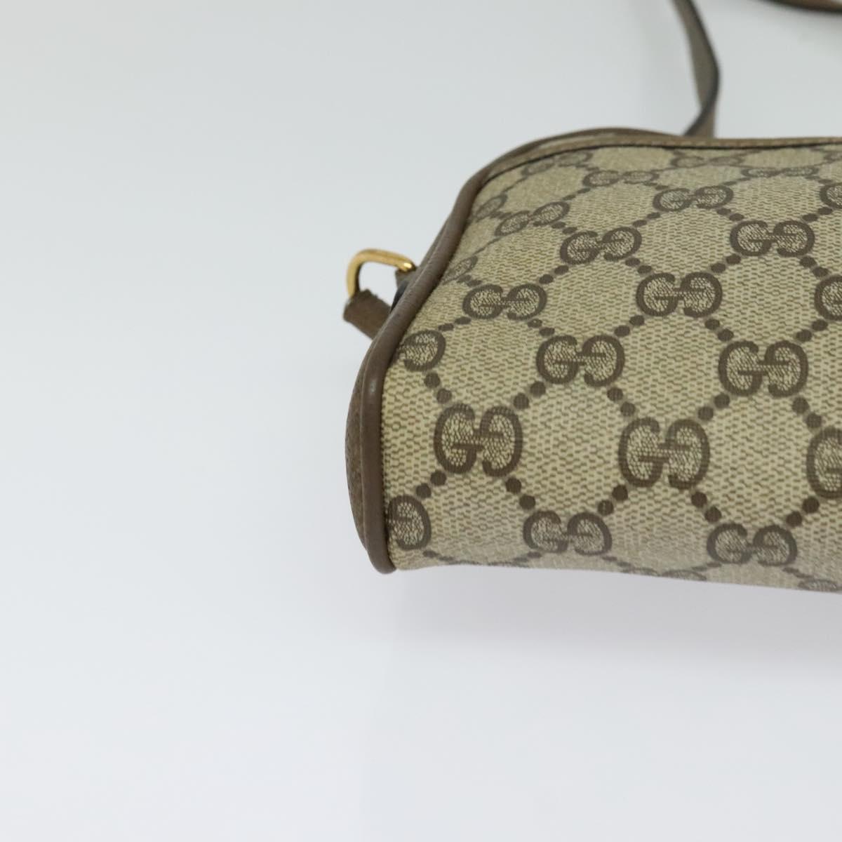 GUCCI GG Supreme Web Sherry Line Bag PVC Beige Gold 10 02 055 Auth sw642