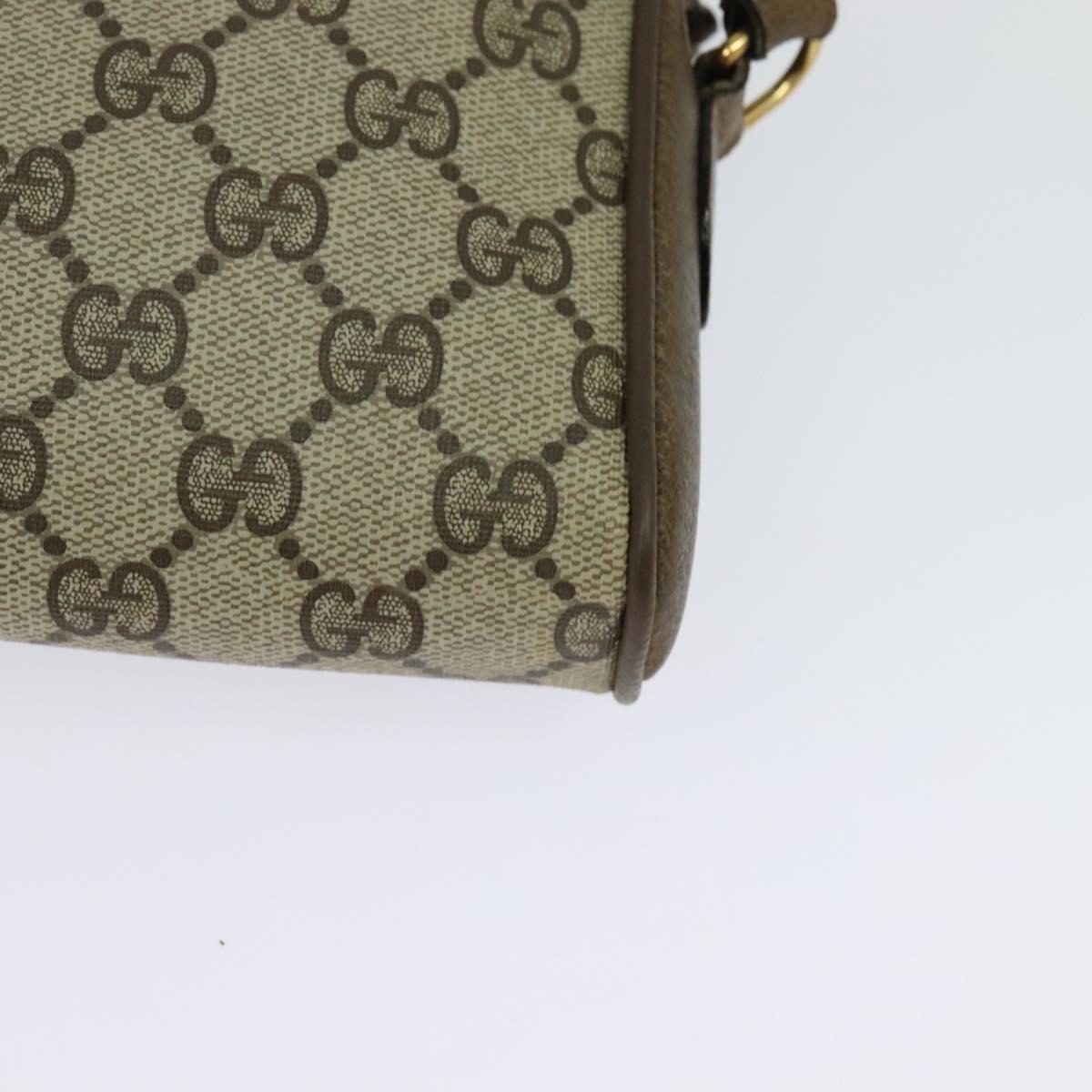 GUCCI GG Supreme Web Sherry Line Bag PVC Beige Gold 10 02 055 Auth sw642