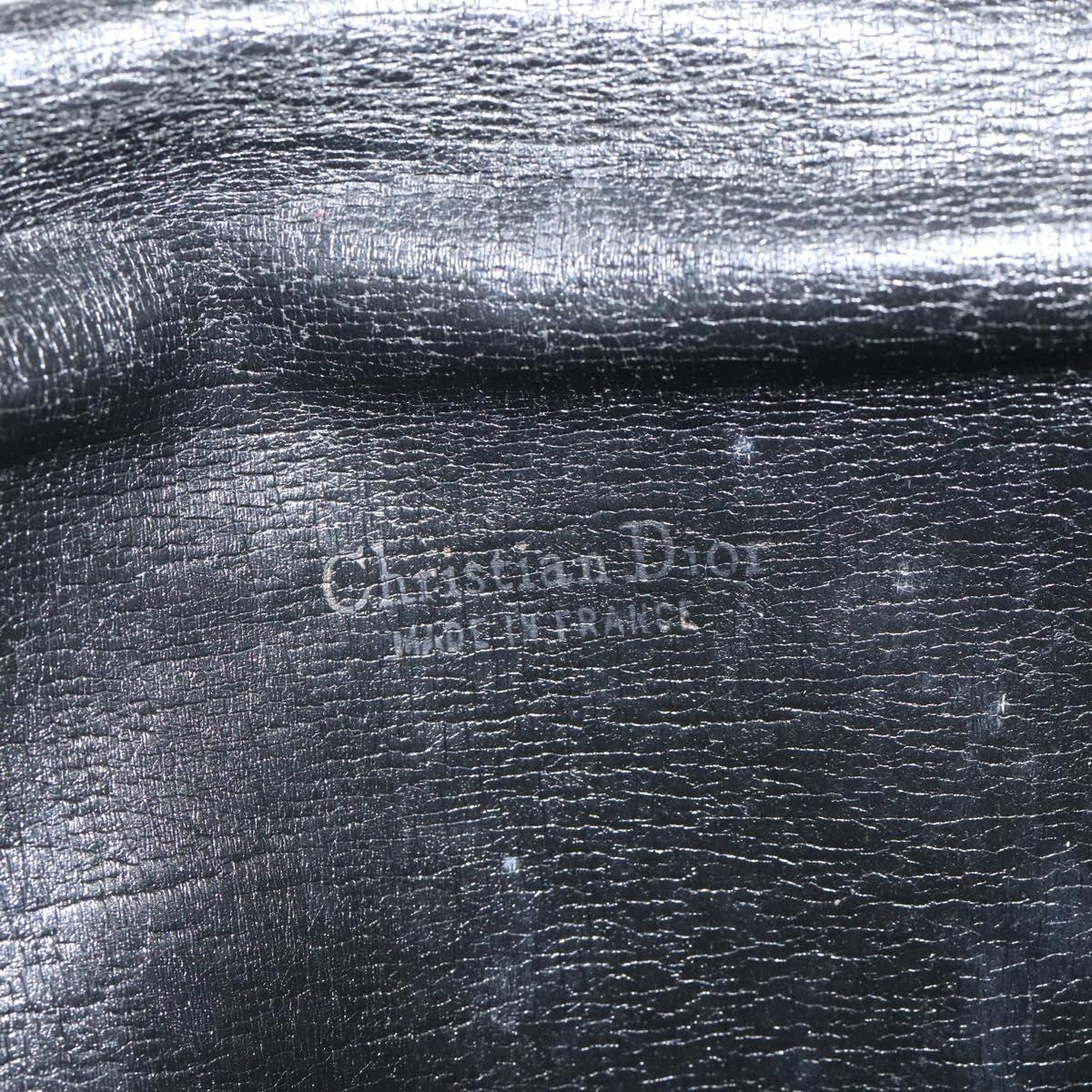 Christian Dior Trotter Canvas Clutch Bag Navy Gold Auth sw646