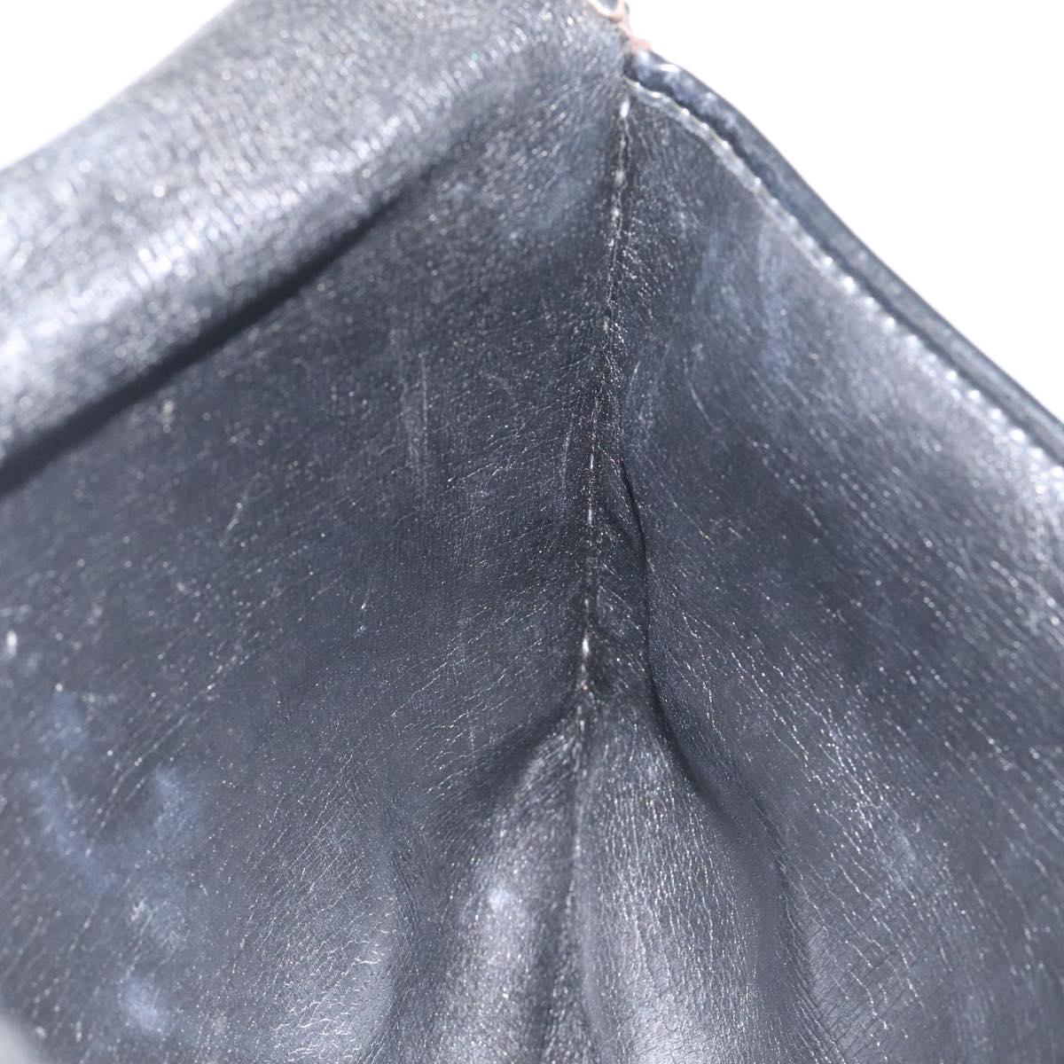 Christian Dior Trotter Canvas Clutch Bag Navy Gold Auth sw646