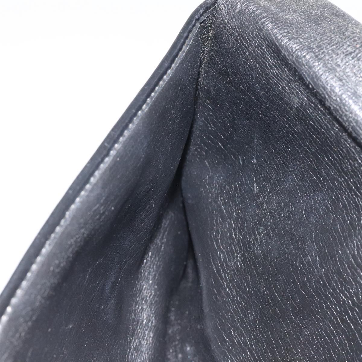 Christian Dior Trotter Canvas Clutch Bag Navy Gold Auth sw646