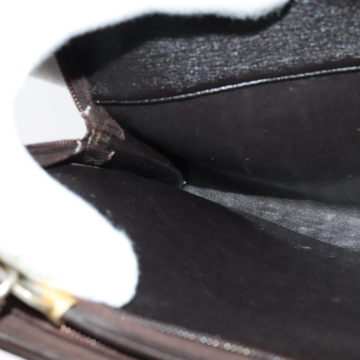 Christian Dior Trotter Canvas Shoulder Bag Brown Gold Auth sw647