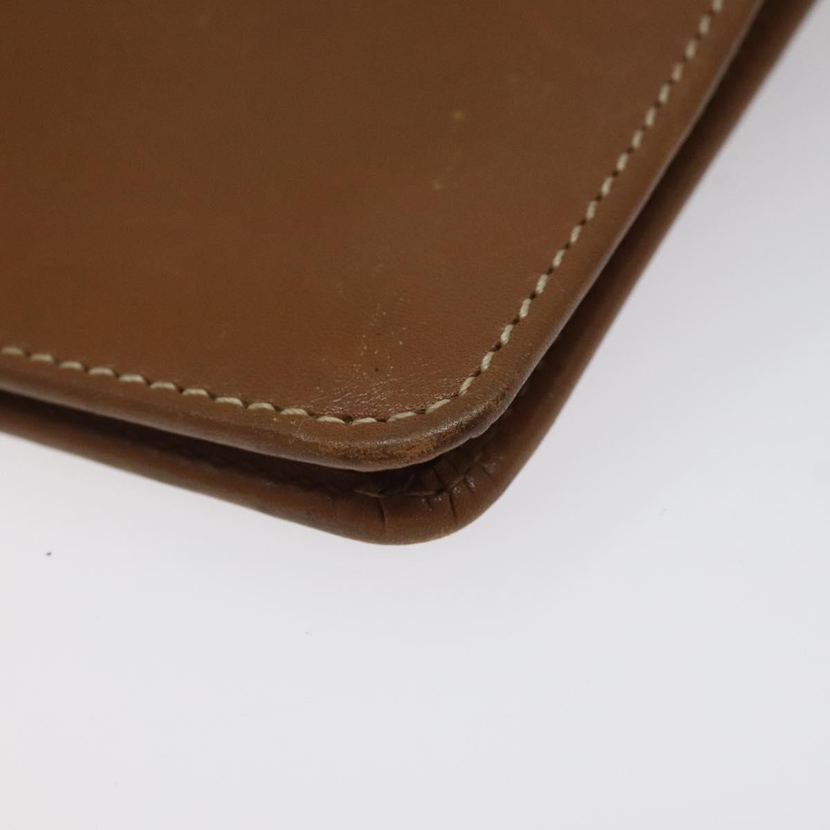 Christian Dior Hand Bag Leather Brown Gold Auth sw648