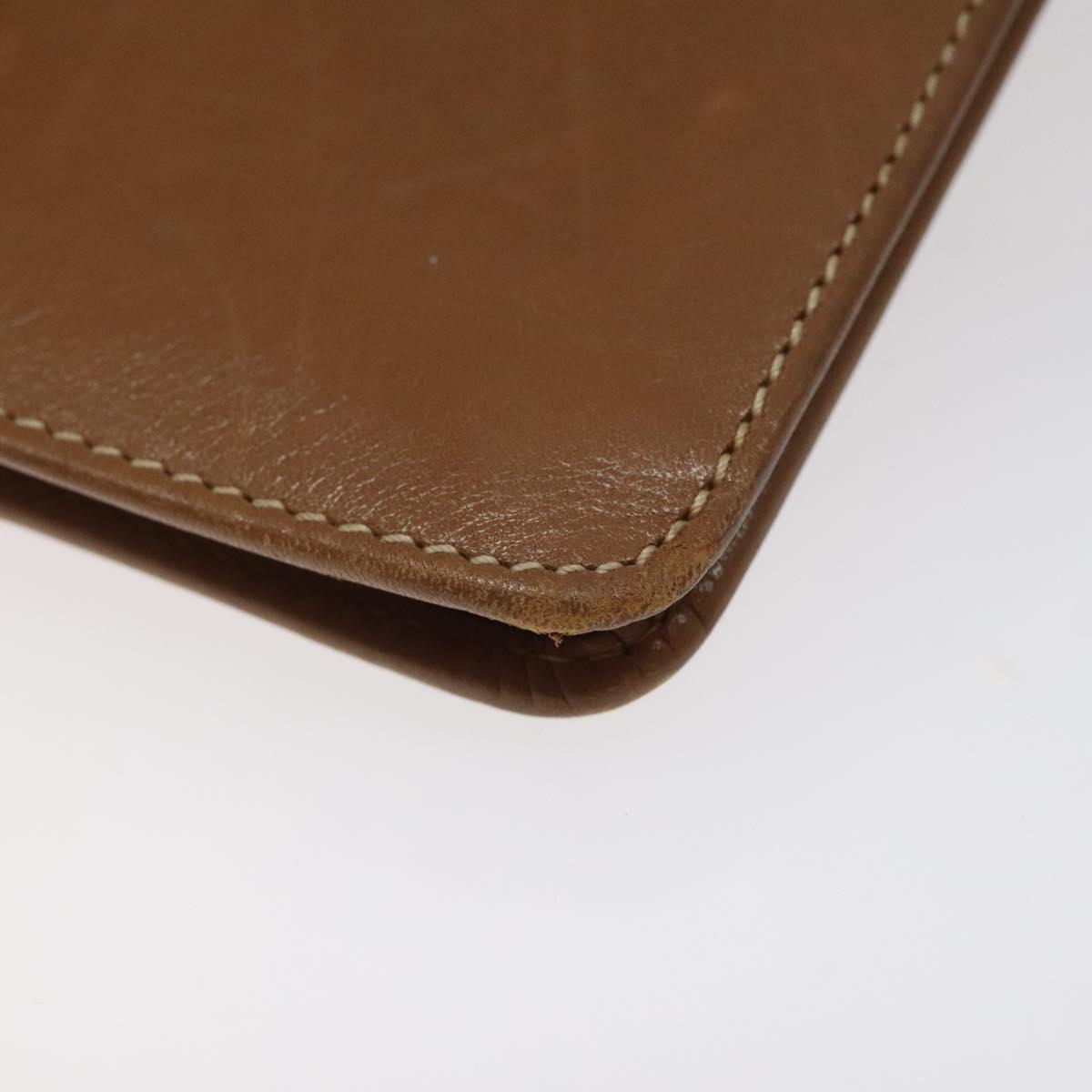 Christian Dior Hand Bag Leather Brown Gold Auth sw648