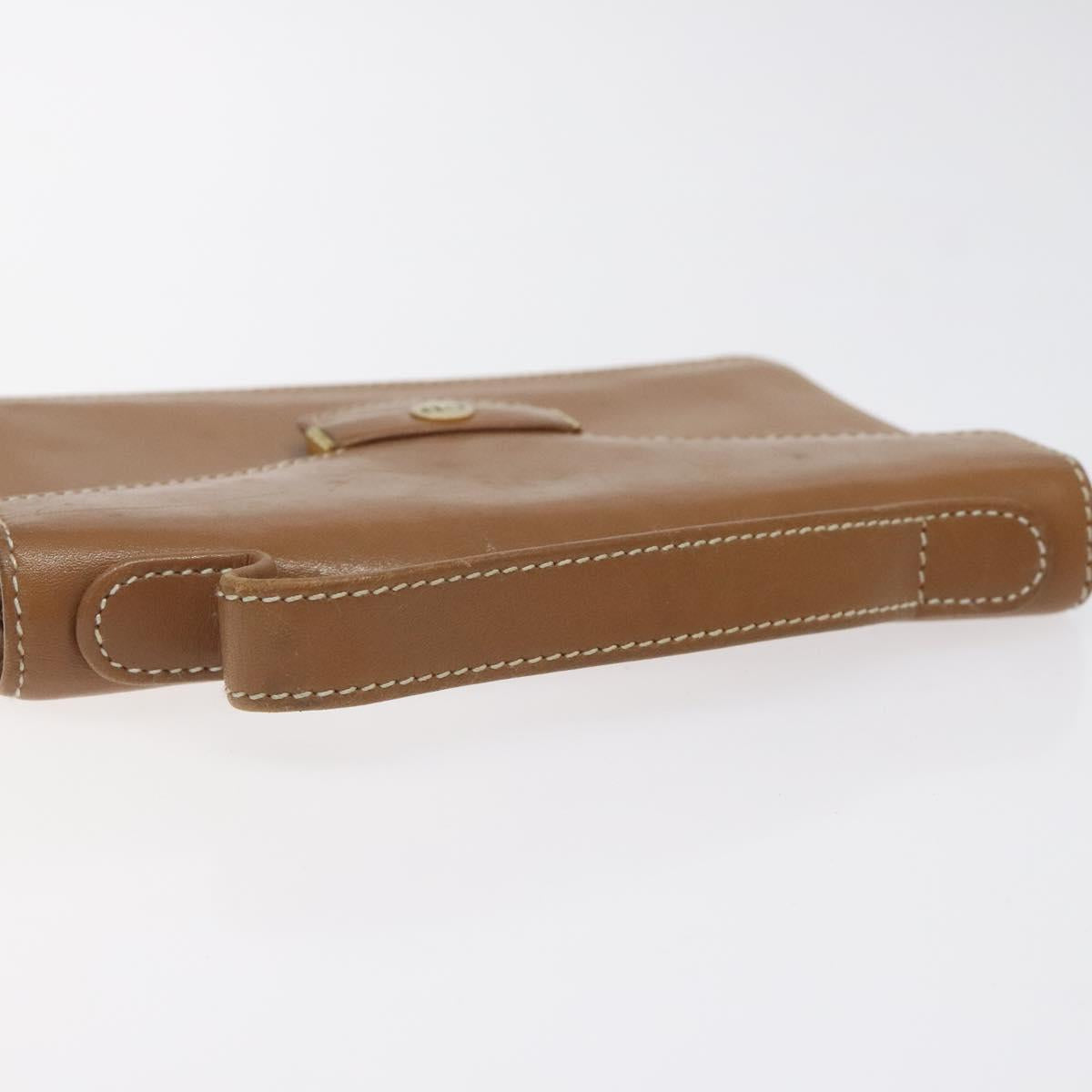 Christian Dior Hand Bag Leather Brown Gold Auth sw648