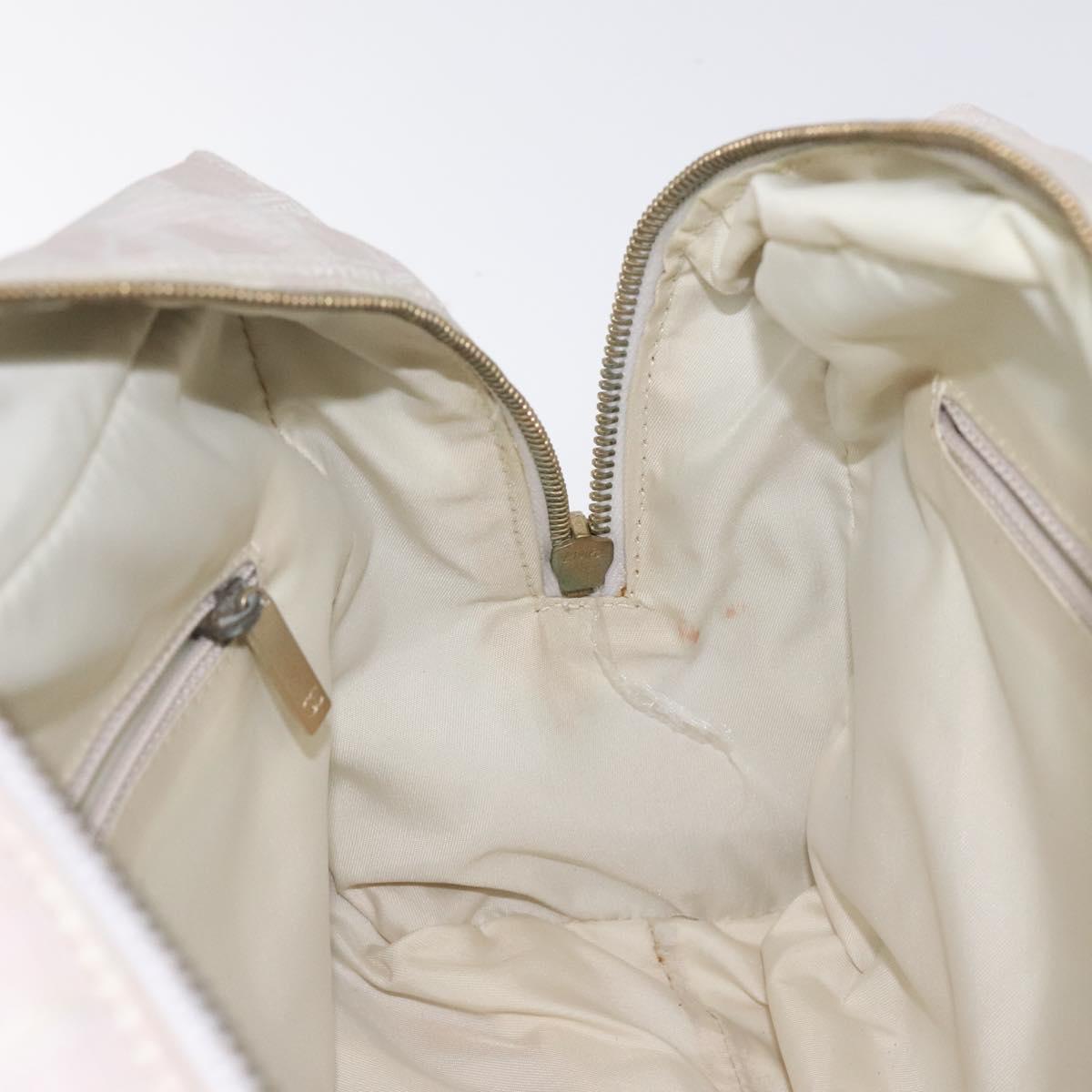 CHANEL New Travel Line Hand Bag Nylon Pink Silver CC Auth sw653