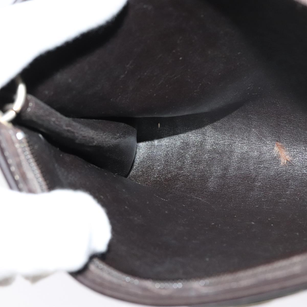 Christian Dior Trotter Canvas Shoulder Bag Brown Gold Auth sw662