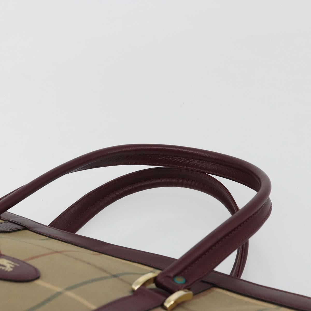 Burberrys Nova Check Tote Bag Canvas Beige Gold Auth sw663