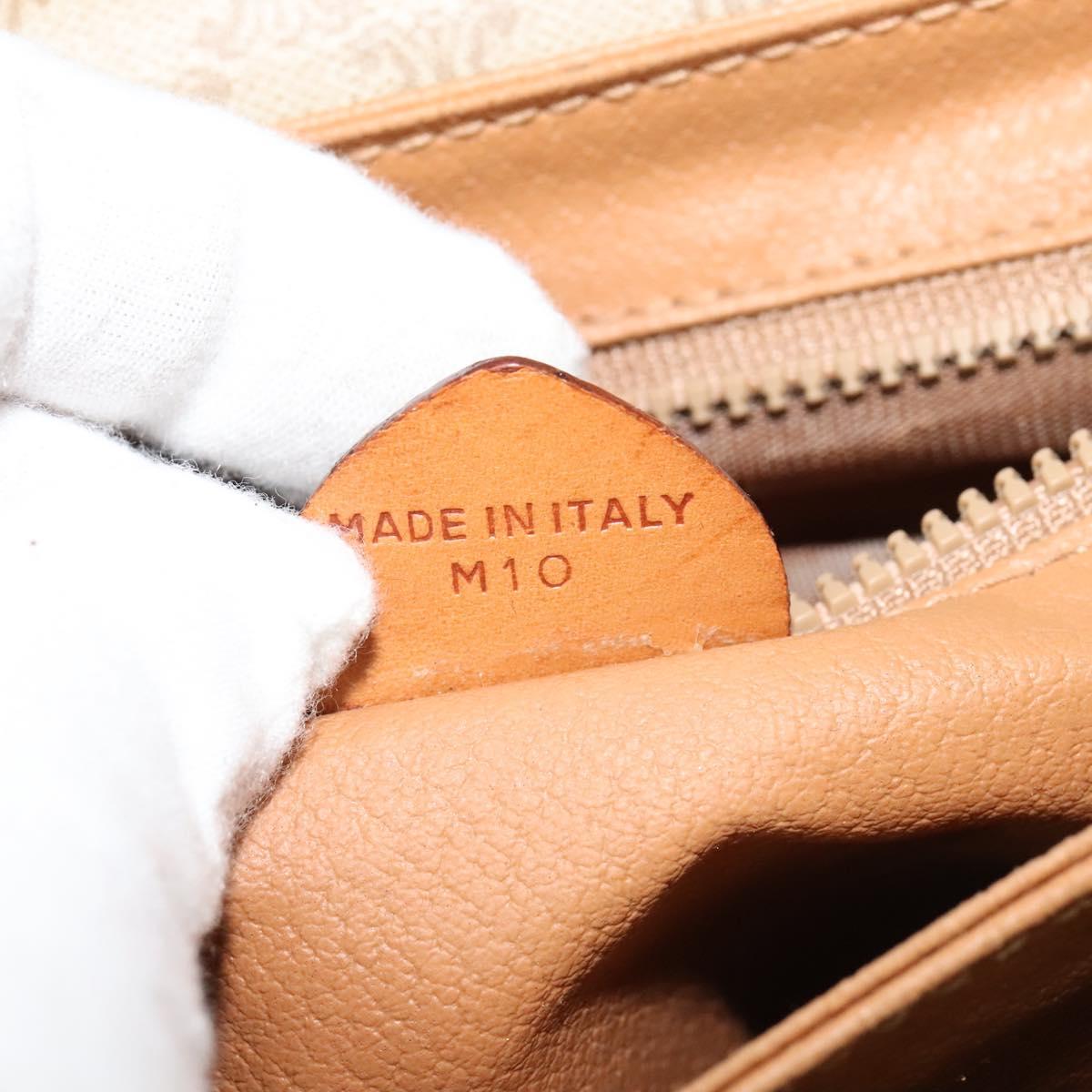 CELINE Shoulder Bag PVC Beige Gold Auth sw676