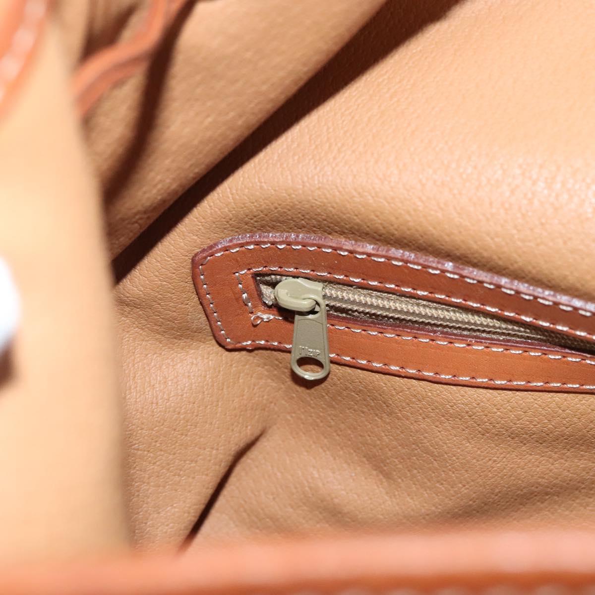 CELINE Macadam Canvas Backpack PVC Leather Brown Gold Auth sw678