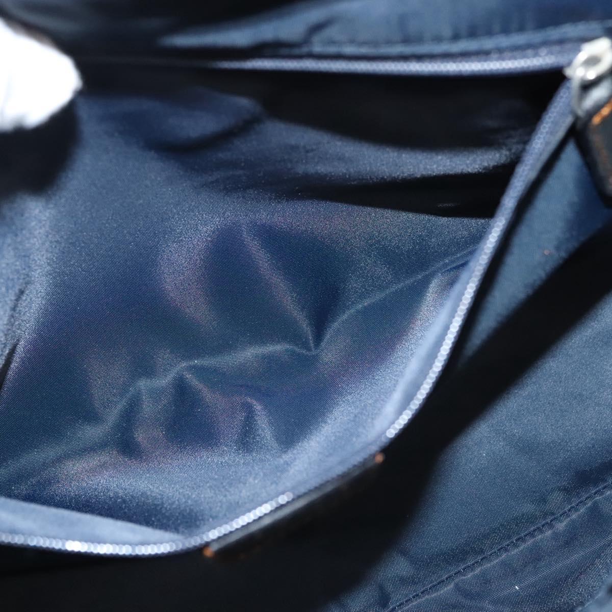 Christian Dior Trotter Canvas Hand Bag Navy Silver Auth sw686